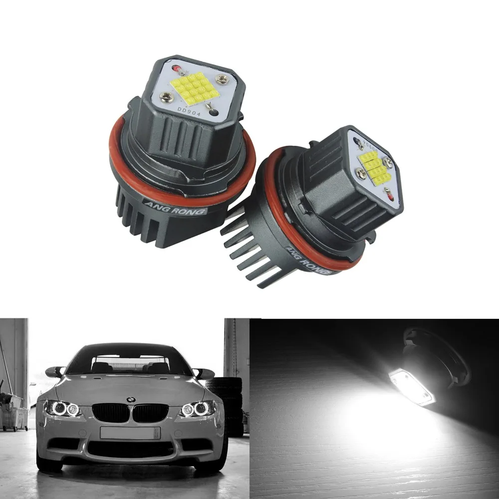 ANGRONG 2x обновленные 80 Вт Светодиодные Габаритные огни Angel Eyes для BMW E39 E87 E60 E61 E63/E64