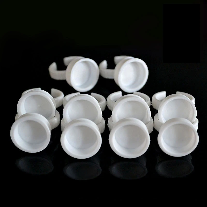 

Free Shipping 300Pcs Plastic Tattoo Ink Holder Rings For Eyebrow Lips Permanent Makeup Medium Size Tattoo Pigment Containers