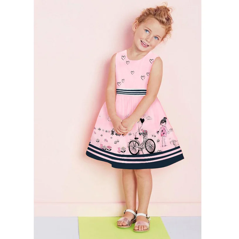 Summer Girl Dress New Children Clothing Baby Girls Casual Fashion Dresses Cartoon Princess | Детская одежда и обувь