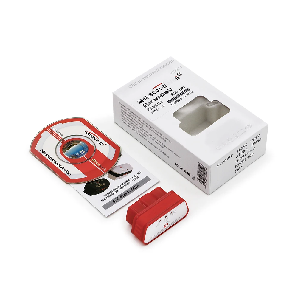 KONNWEI KW901 elm 327 bluetooth V1.5 2017 Топ Супер Мини elm327 кВт 901 wifi считыватель кодов Сканер 100 шт./лот DHL бесплатно|code reader