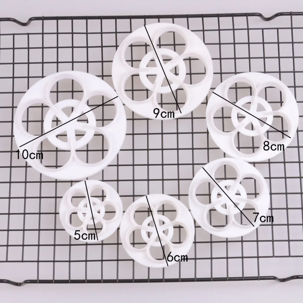 6 шт./лот лепестки роз в форме лепестков резцы для украшения торта инструменты
