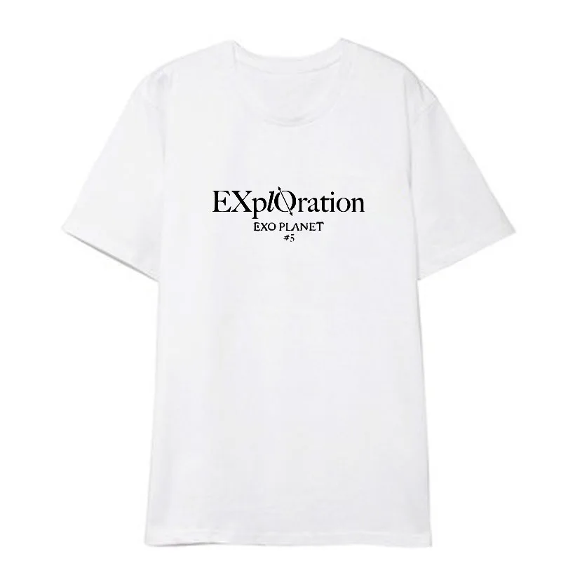 EXO Kpop Five tour концертная планета #5 аналогичная Футболка Harajuku Свободная