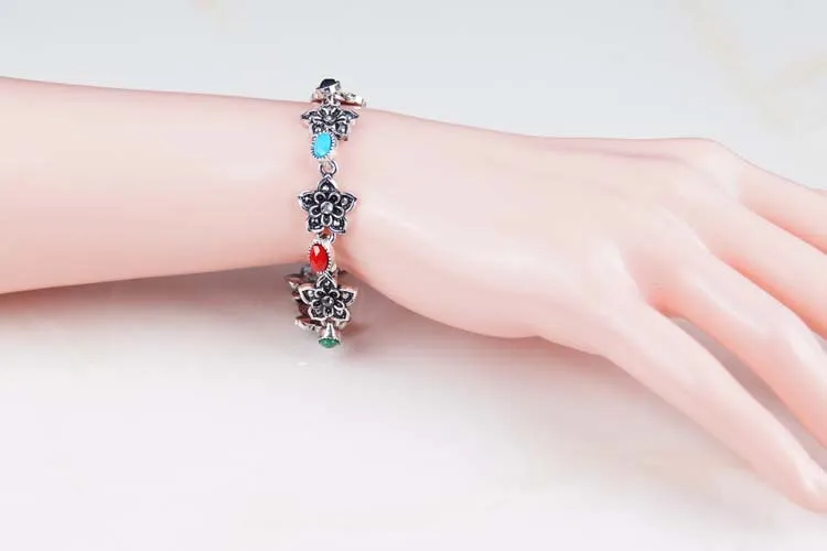 2015 классические цветы в китайском стиле из тибетского серебряного сплава фляжка