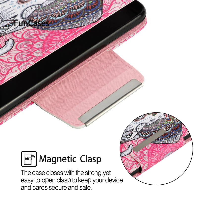 Большой размер чехол для телефона с магнитной кнопкой LG K10 2018 X410E LMX410EOW из