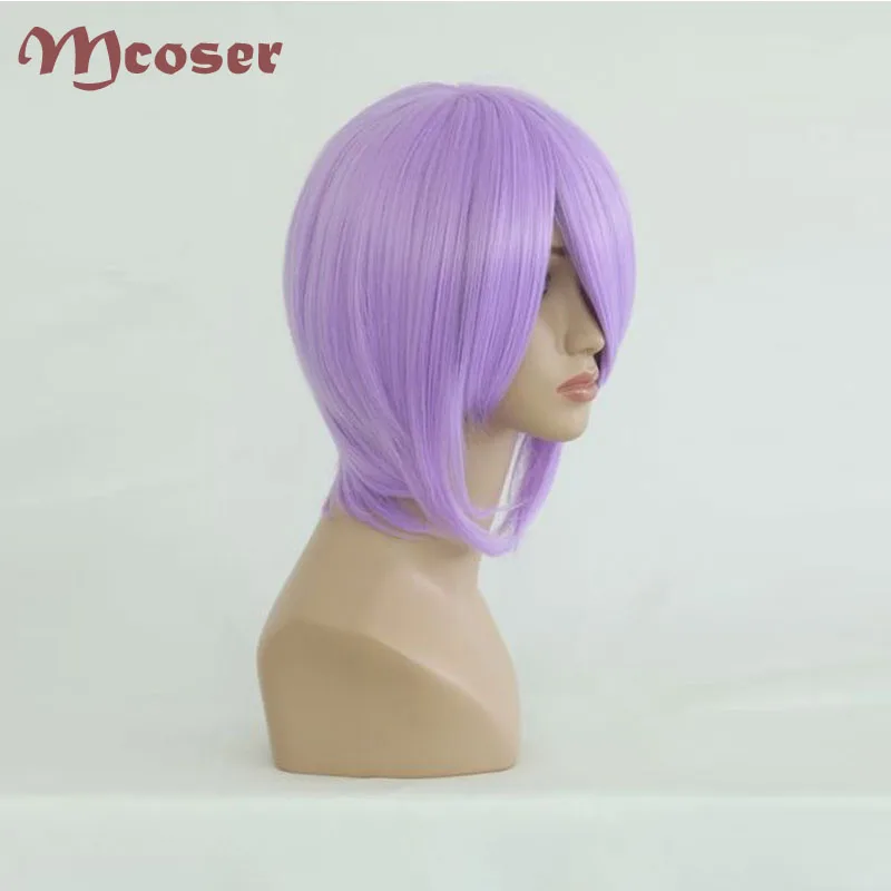 MCOSER 35 см короткий Синтетический прямой светло фиолетовый карнавальный костюм