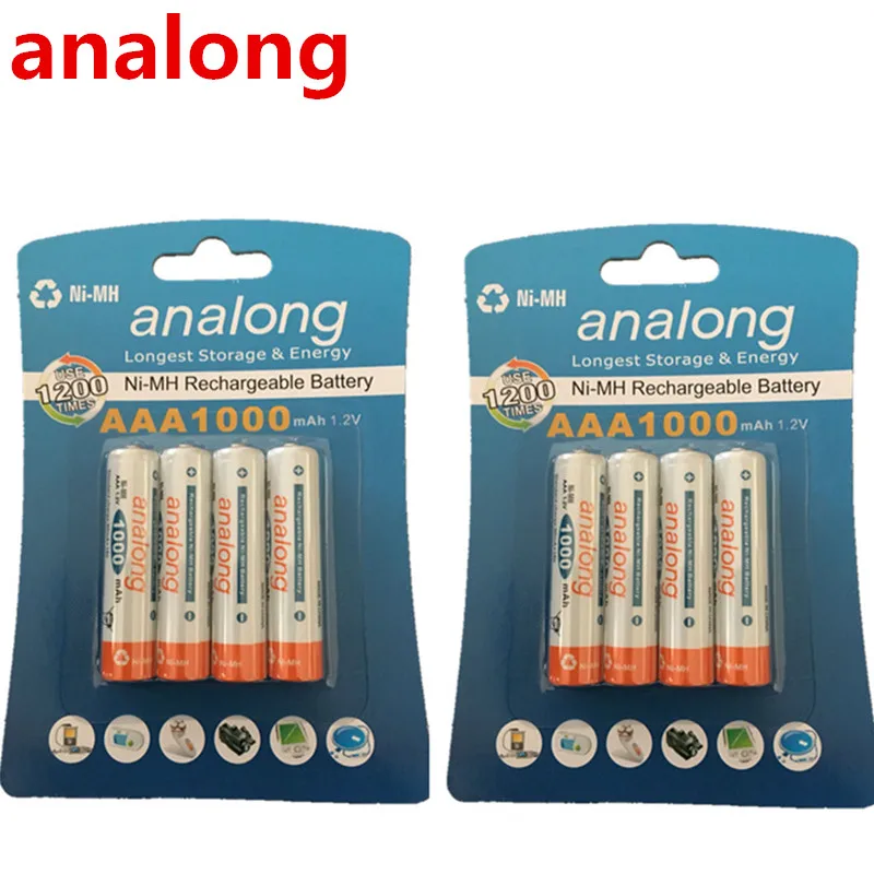 Оригинальная AAA 1 2 V 1000mAh analong перезаряжаемая Ni-MH батарея | Электроника