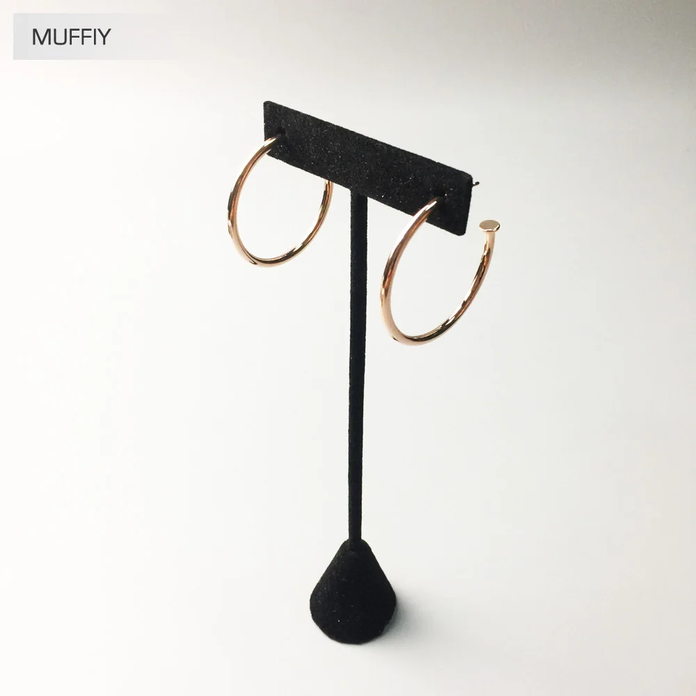 Серьги кольца из розового золота Блестящие модные хорошие ювелирные украшения