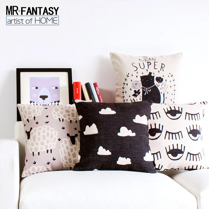 Nordic Simple Sheep Eyes Pillow Cover Cushion Cloud Throw Home Decor Pillowcase Decorative Pillowsham | Дом и сад