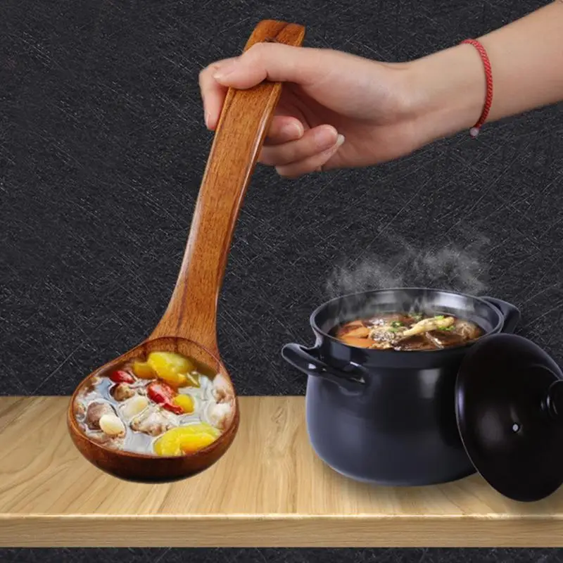 Деревянная ложка Бамбуковая кухонная утварь для приготовления пищи инструмент