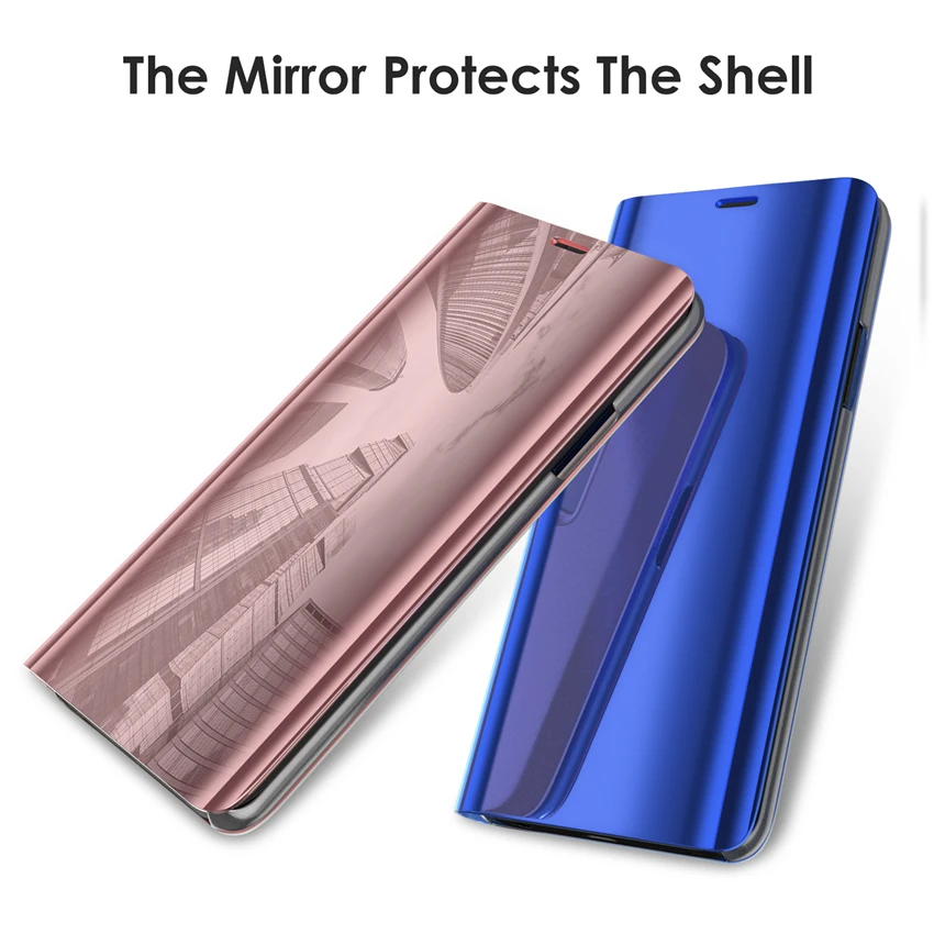 Прозрачный зеркальный умный чехол для Samsung Galaxy s8 s9 s7 plus note 8 5 кожаный флип iphone 6 6s 7