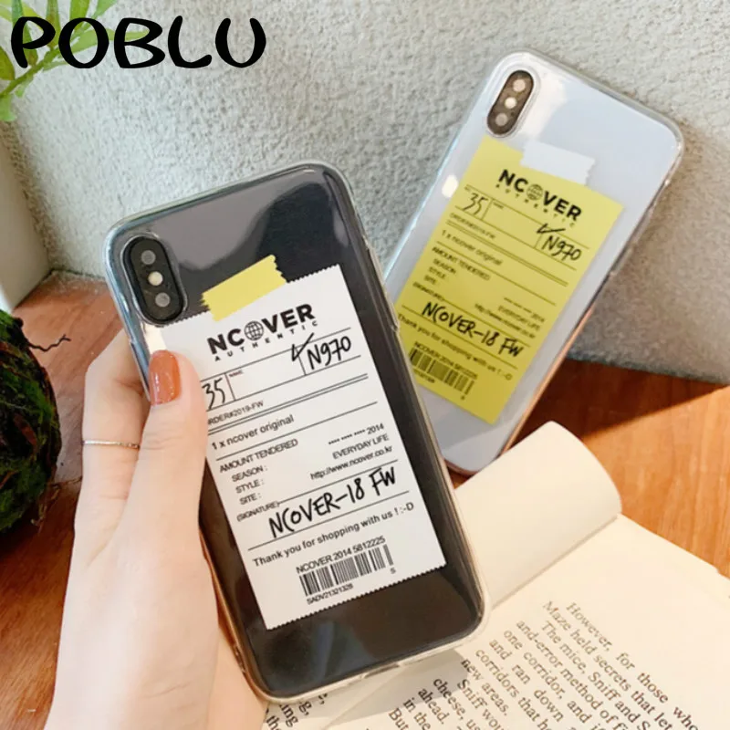 POBLU художественные буквы из кристаллов прозрачные мягкие чехлы ТПУ для Iphone XR XS Max