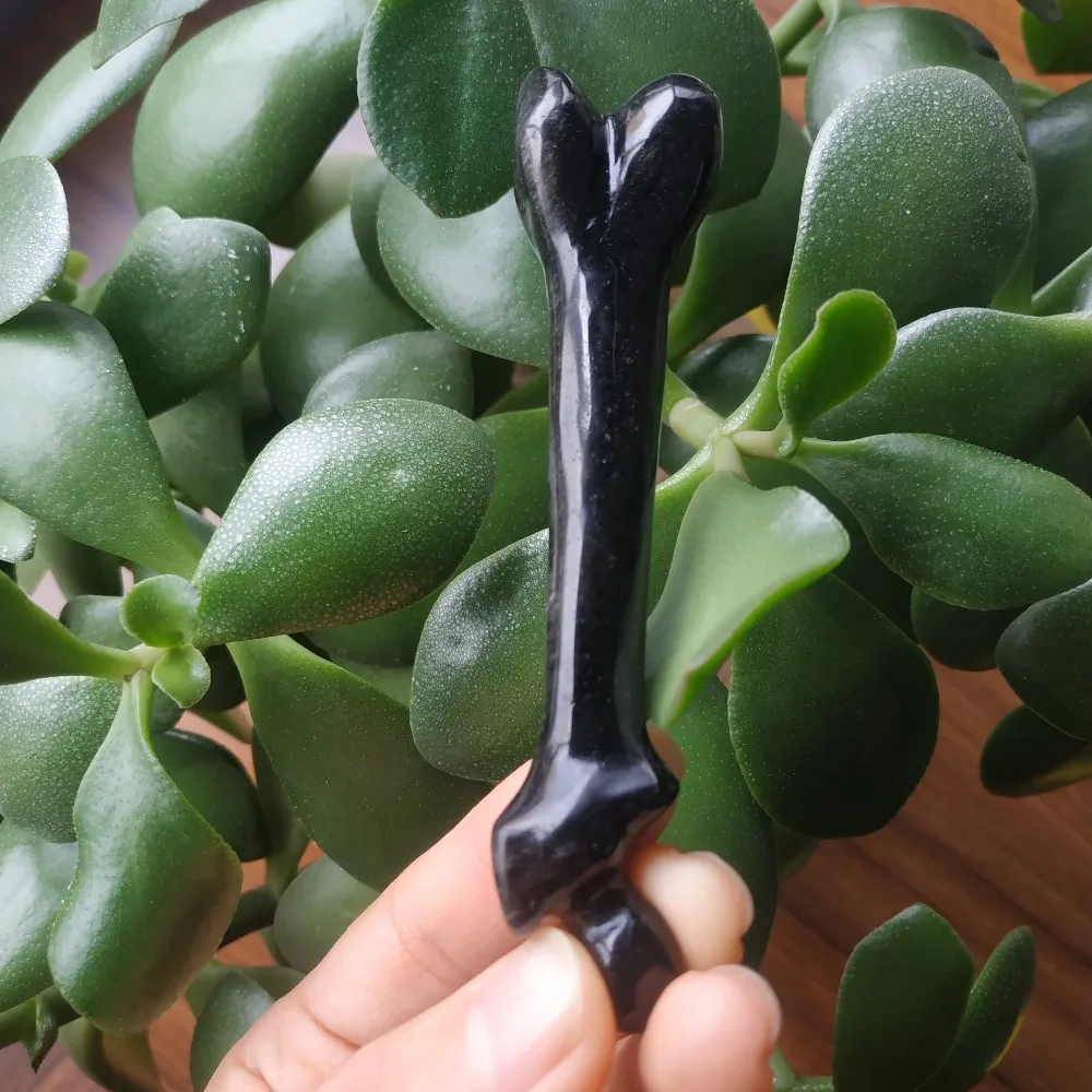 YING LAI Природный кристалл обсидиан Bone Amulet резьба предметы мебели благословение