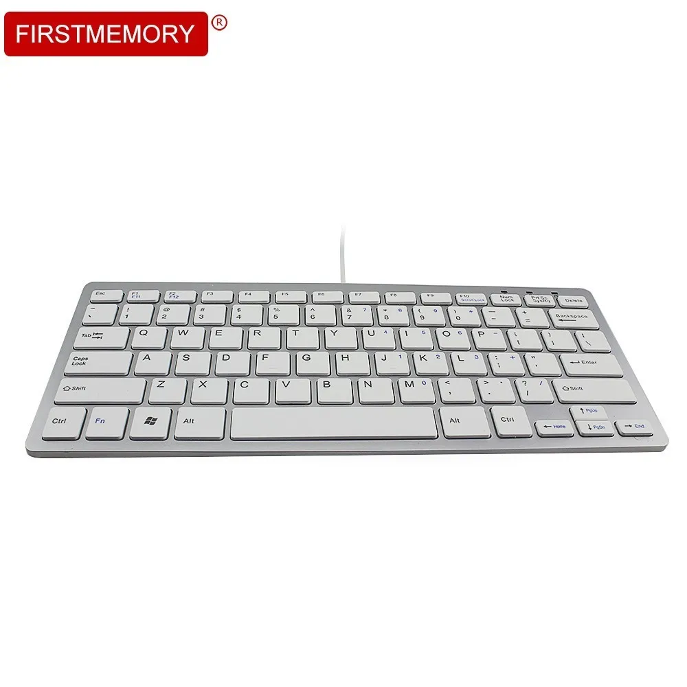 Ультратонкая мини клавиатура Firstmemory 78 клавишная эргономичная проводная игровая