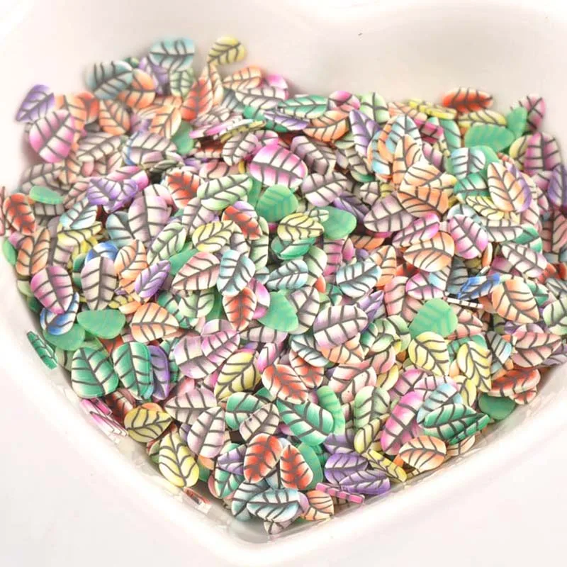 

1000pieces Decor leaf Polymer Clay Toy DIY Slime Accessories Decoration Jelly Mud Hand Gum for Kids Nails Art Tips Toys cp2211