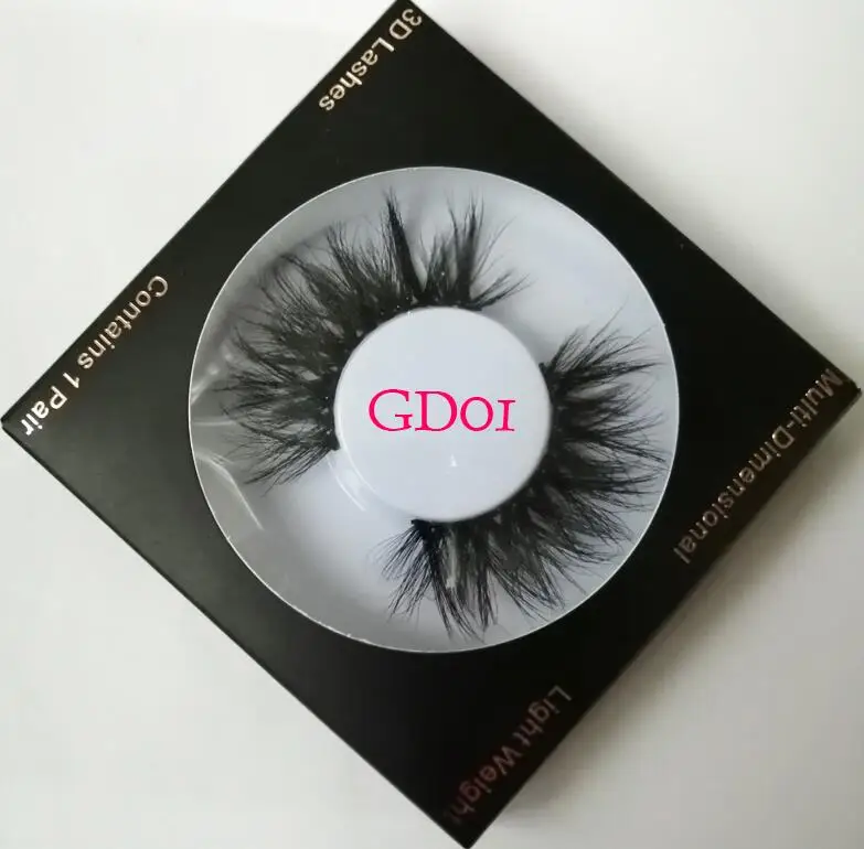 GD01-2 Роскошные 25 мм ресницы из сибирской норки полоски 3D норковые ресницы 25 мм норковые ресницы большие драматические 25 мм норковые ресницы частная этикетка - Цвет: GD01-2