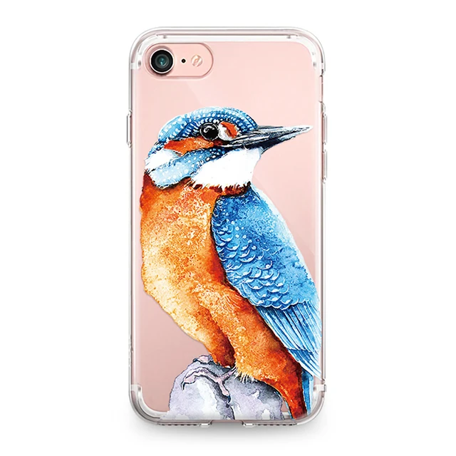Красивый чехол для телефона из ТПУ с рисунком попугая птица Колибри Iphone 4 4S 5 5S SE 5C 6