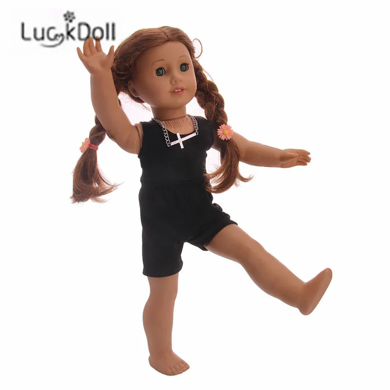 LUCKDOLL повседневная однотонная хлопковая спортивная одежда 18 дюймов американская