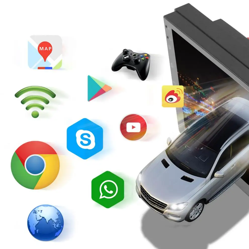 7-дюймовый 2Din четырехъядерный Android 7 1 Bluetooth автомобильный FM Радио стерео плеер с