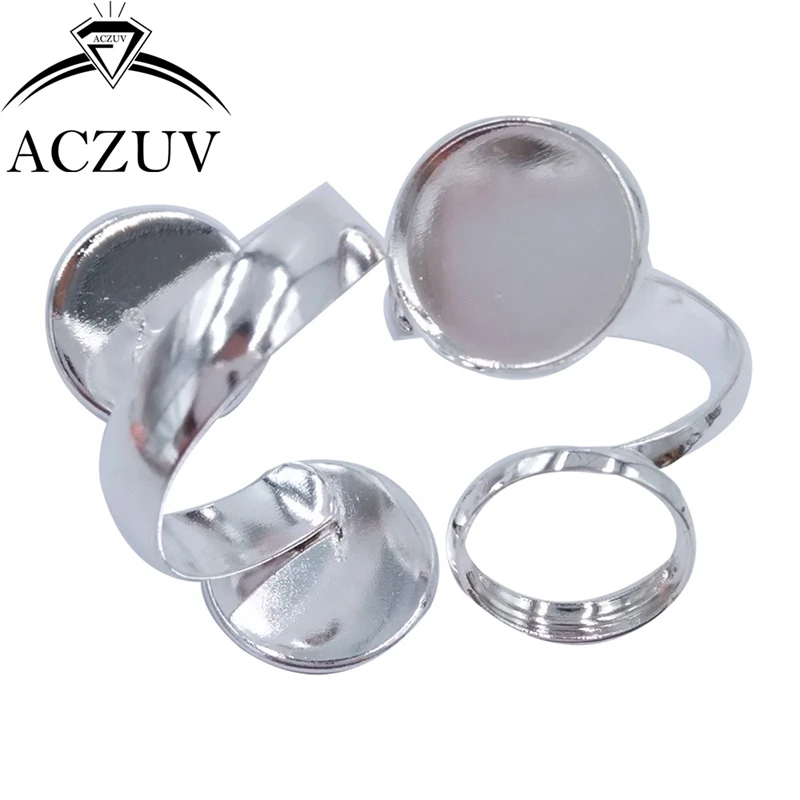 Оптовая продажа 200 шт Круглый двойной ободок кольцо Кабошон Базовые настройки