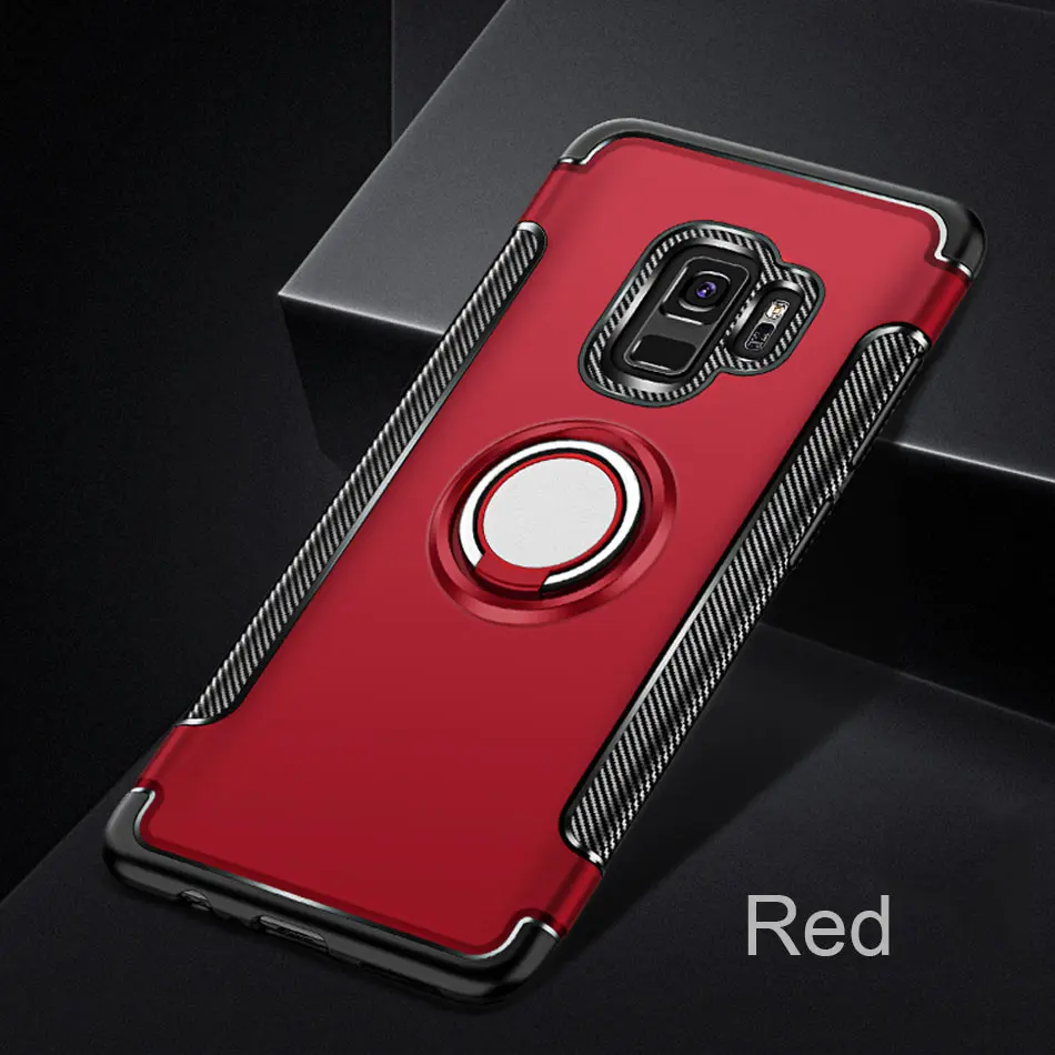 Red Роскошный магнитный автомобильный чехол для samsung Galaxy S7 Edge S9 S8 Plus Note 9 чехол для телефона S10e Plus противоударный чехол - Цвет: Red