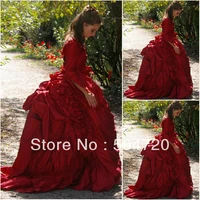 19 centuryred chamelone civil war southern belle gown evening dressvictorian dress lolita dress us6 26 v 308