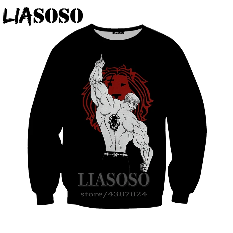 LIASOSO для женщин Nanatsu No Taizai Seven Deadly Sins fashion аниме Мужская 3D печать Harajuku