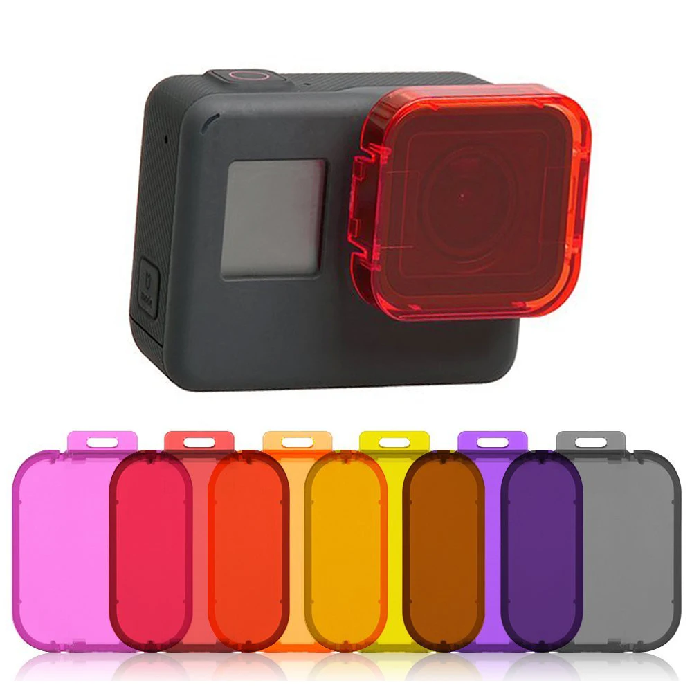 Морской фильтр для объектива дайвинга Gopro Hero 5 6 фиолетовый желто оранжевый серый