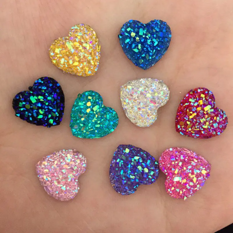 Хит продаж 80 шт. 12 мм AB Смола Bling Sweet heart flatback Скрапбукинг для телефона/свадьбы D50|heart