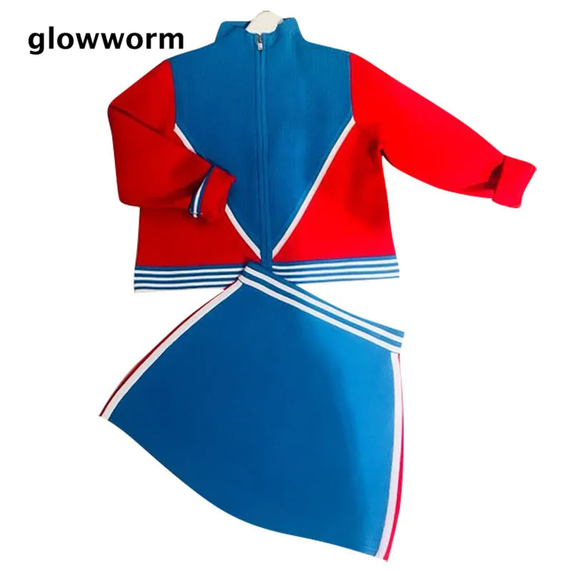 GlowwormKids Новый взлетно посадочной полосы 2018 Девушки вязать костюм из хлопка и