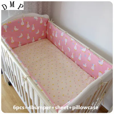 Комплект постельного белья из 6 предметов для кроватки хлопковые комплекты детей
