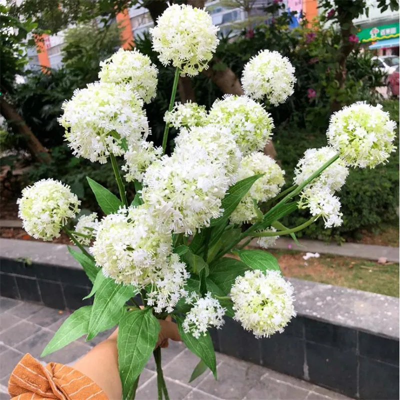 Искусственный длинный стебель Одуванчик (5 головок/шт) Имитация круглого