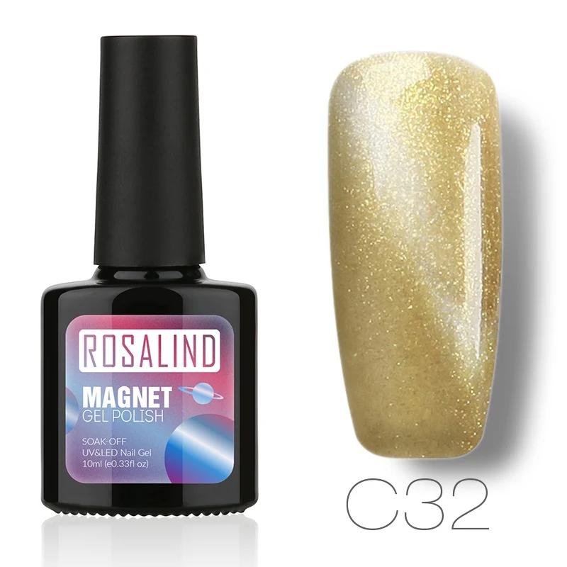 C32 ROSALIND гель 1S P+ черная бутылка 10 мл кошачий глаз магнит C31-60 гель лак для ногтей УФ светодиодный Полупостоянный гель лак - Цвет: C32