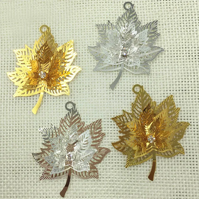 Винтажные бусины подвески в виде кленового листа 45 х35 мм|hair findings|vintage findingscharm findings