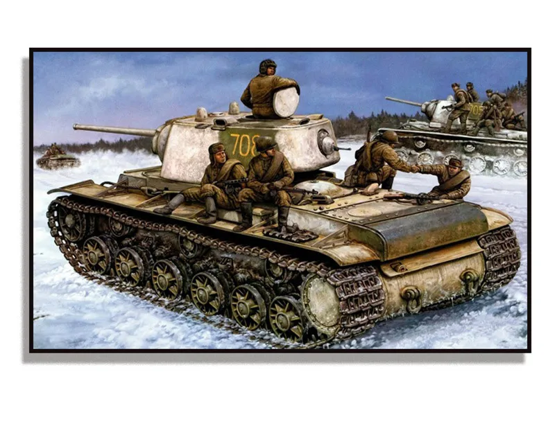 5D алмазная картина 6 фотографий Военный танк Алмазная мозаика полная круглая