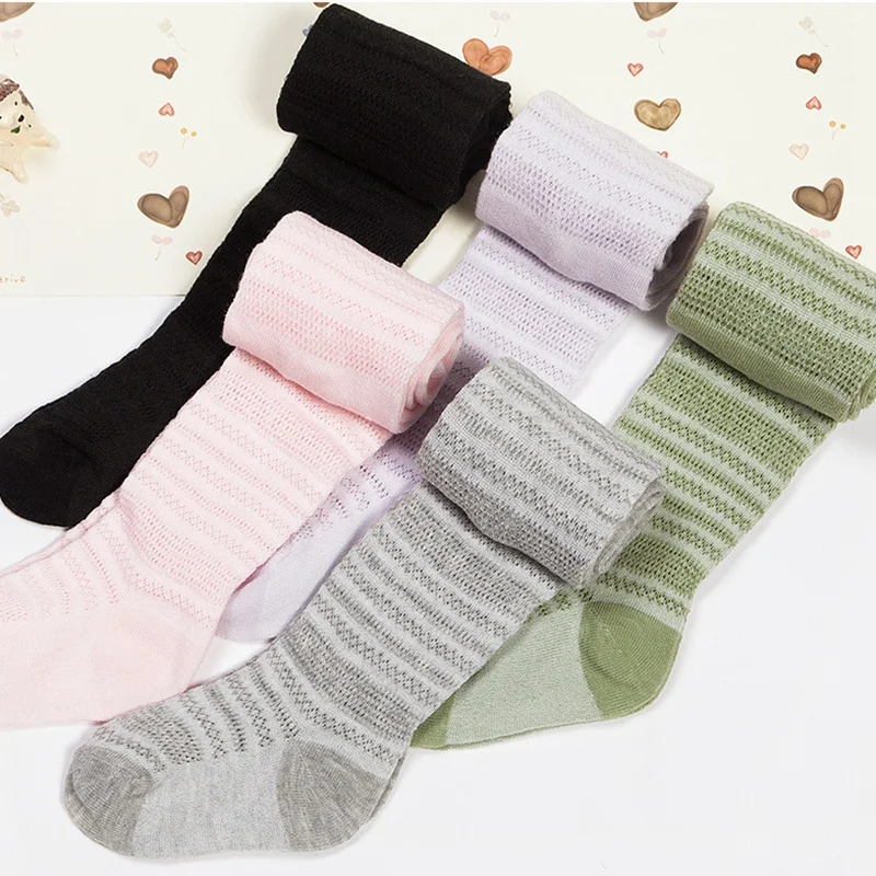 Летние тонкие подгузники для маленьких девочек колготки повседневные весенние