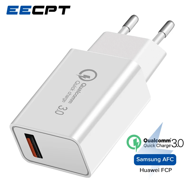 EECPT 5V 3A USB Charger Quick Charge 3.0 Travel Wall Power Adapter 18W QC3.0 Mobile Phone Charger for iPhone X Samsung S9 Xiaomi
EECPT 5V 3A USB Charger Quick Charge 3.0 Travel Wall Power Adapter 18W QC3.0 Mobile Phone Charger for iPhone X Samsung S9 Xiaomi