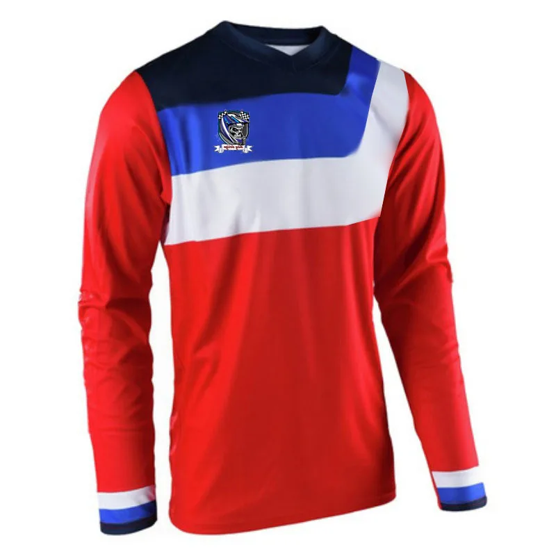 Футболка велосипедная длинная красная/Черная/желтая для горного велосипеда|mx