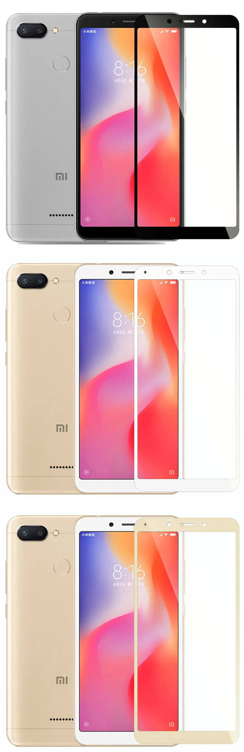 Полное покрытие из закаленного стекла для Xiaomi redmi 6 redmi 6 Защита экрана для redmi 6A глобальная версия redmi 6A Защитная стеклянная пленка