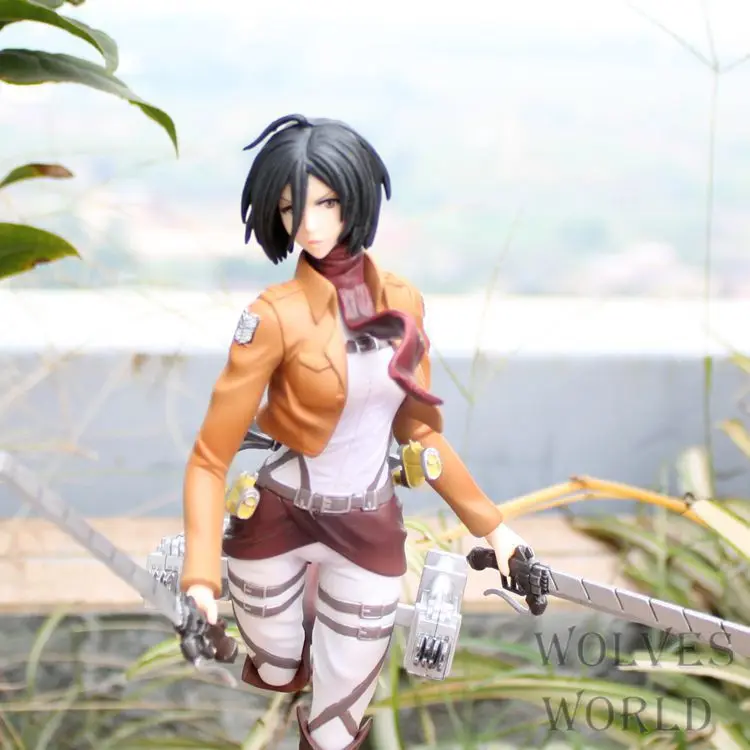 J.G Chen Бесплатная доставка Аниме атака на Титанов Figma Mikasa Ackerman 25 см ПВХ фигурка