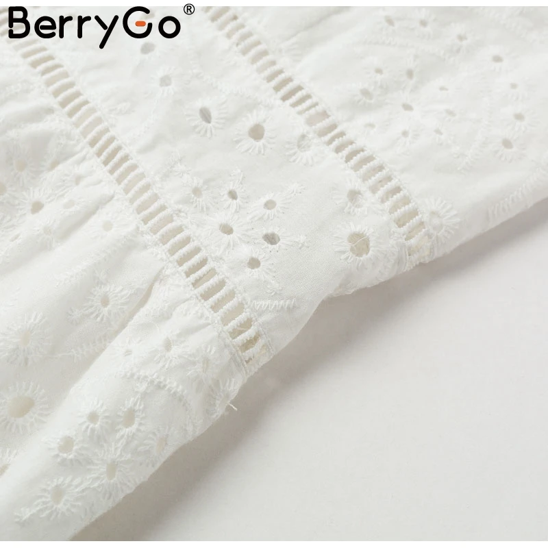 BerryGo, белое, жемчужное, сексуальное женское летнее платье,, выдалбливают, вышивка, макси, хлопок, платья, вечерние, длинные, для девушек, vestidos