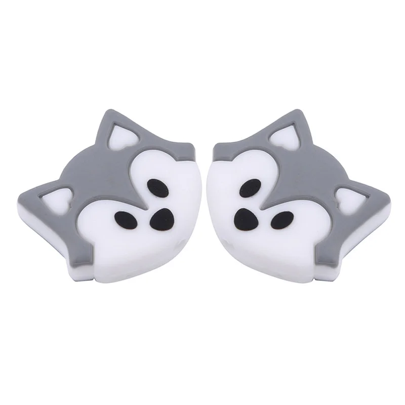 5 шт./упак. силиконовые бусины для прорезывания зубов с изображением лисы