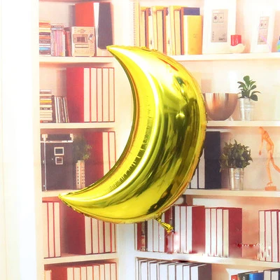 36 дюймов золотистые Серебристые шарики в форме полумесяца алюминиевой фольги