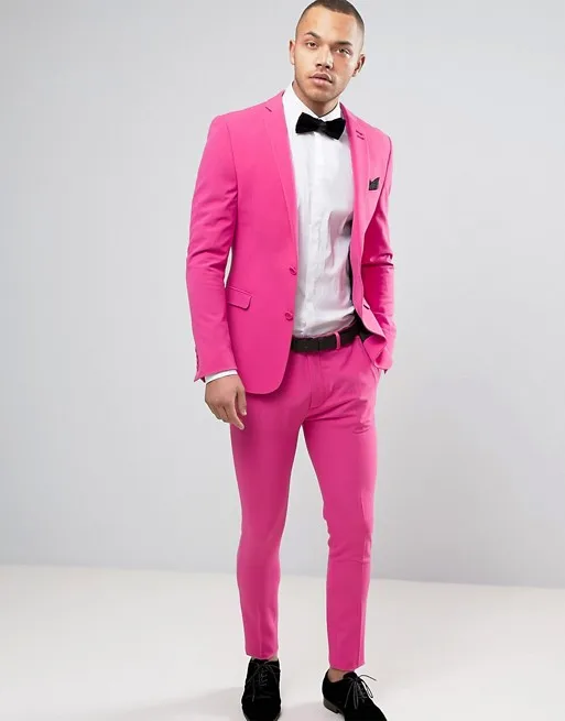 Пиджак мужской, Свадебный, приталенный, розовый, на заказ, 2019