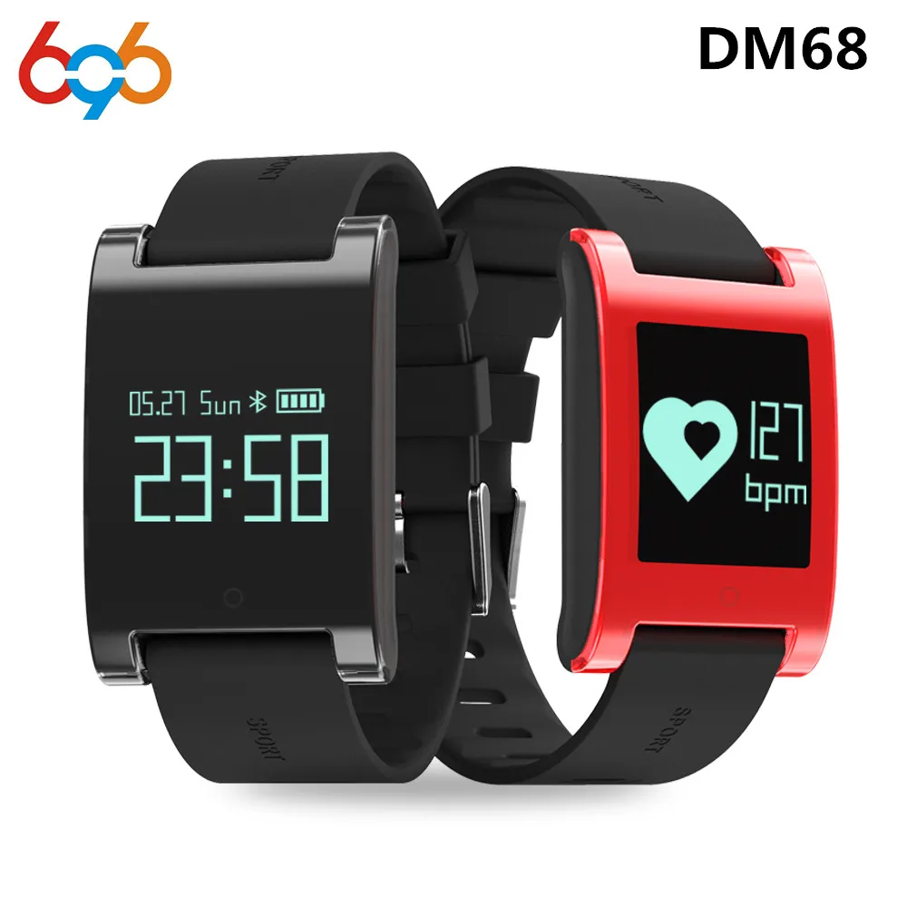 DM68 smartband сенсорный ключ умный Браслет Водонепроницаемый фитнес-трекер крови