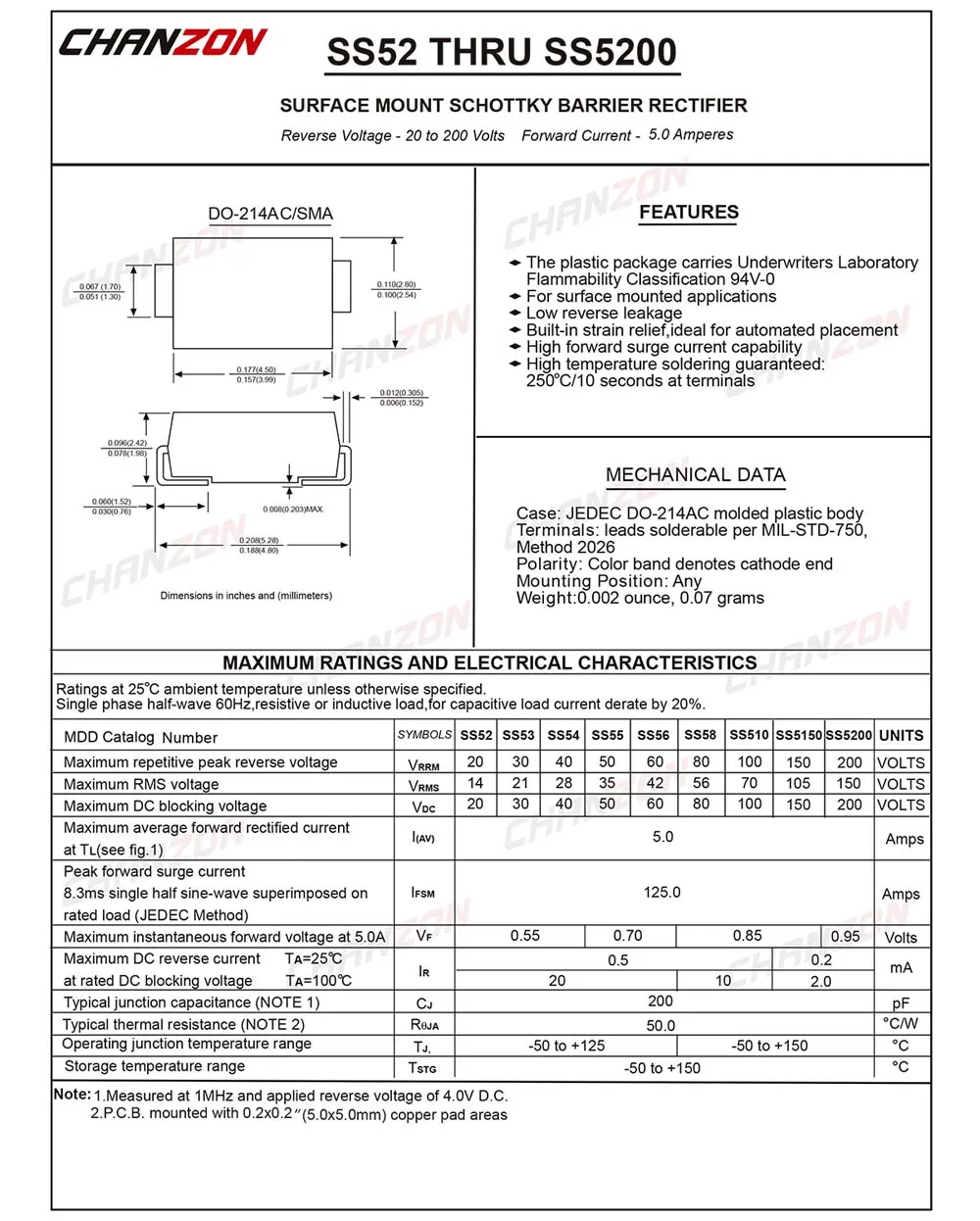 (50 шт.) SS56 SMD Schottky барьер выпрямитель диоды 5A 60 V SMA (DO 214AC) 5 ампер вольт|rectifier diode|diode