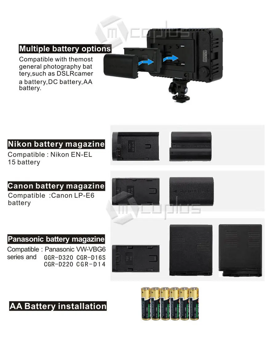 Mcoplus 322 светодиодный Фото Студийный видео светильник для Canon Nikon Panasonic Pentax samsung Olympus& DV видеокамера цифровая зеркальная камера