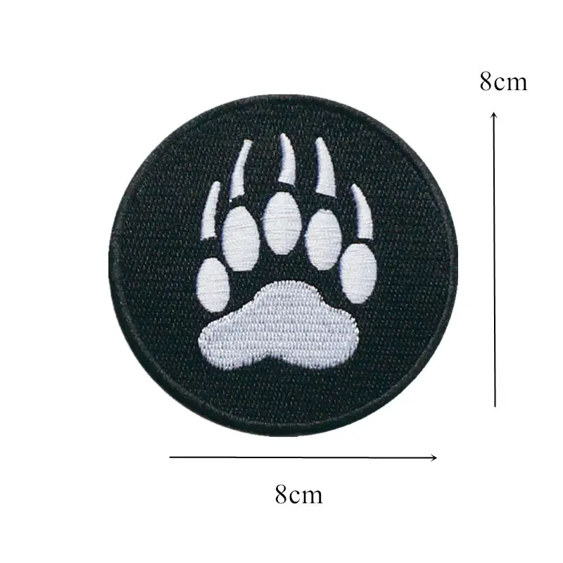 Черные вышитые Пришивные нашивки 8 см значки с надписью Медведь чудовище для