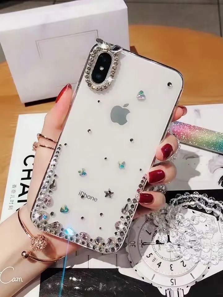 XINGDUO Lovebay Case For IPhone 6 6s 7 8 Plus Crystal Diamond Grain White Transparent Iphone X XS Max XR Soft TPU Shell |