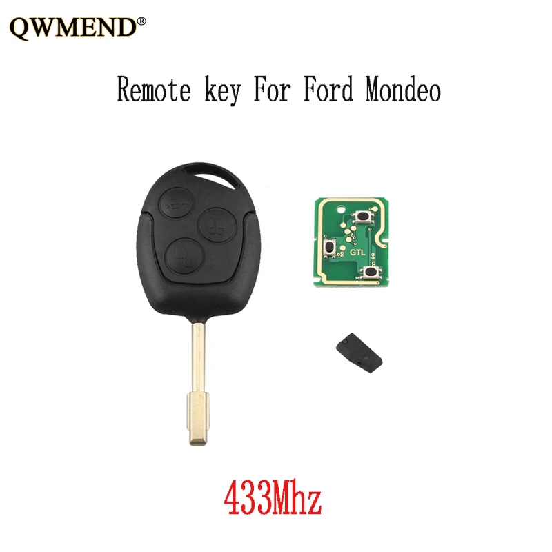 QWMEND 433 Мгц дистанционный брелок для Ford Fusion Focus Mondeo Fiesta Galaxy FO21 Blade оригинальный ключ