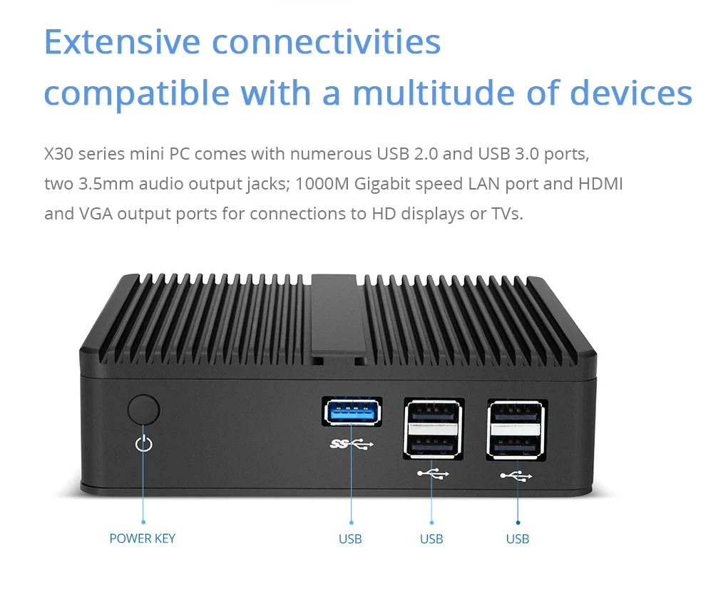 Миниатюрный Настольный ПК Intel Pentium N3510 Intel Celeron N2930 Процессор Quad-Core Linux, Windows 10 Linux 8 Гб DDR3L 120 ГБ SSD HDMI VGA USB3.0 Wi-Fi
